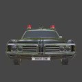 Vintage Black And White Police Car With Roof Lights And Classic Design