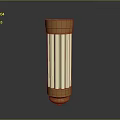 Golden And White Ribbed Decorative Column Furniture With Ornate Base And Top