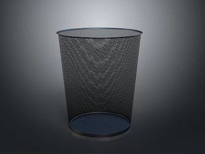 Black Metal Mesh Trash Can with Modern Design for Home Office Use 3d model