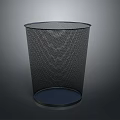 Black Metal Mesh Trash Can with Modern Design for Home Office Use