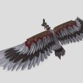 Modern game character mechanical bird machine eagle 3d model