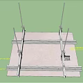 Ceiling Suspension System Installation With Keel Framework And Supporting Components