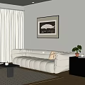 Modern Cream Style Multiplayer Sofa Cream Multiplayer Sofa 3d model