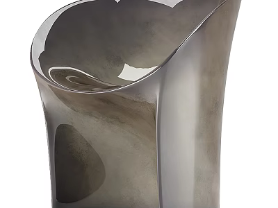 Modern Armchair With Curved Silhouette And Smooth Surface For Stylish Living Room Interior 3d model