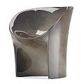 Modern Armchair With Curved Silhouette And Smooth Surface For Stylish Living Room Interior