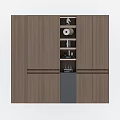 Modern Dark Brown Wooden Bookcase With Open Shelves And Closed Cabinets