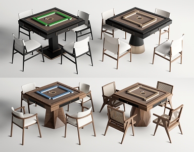 Modern Mahjong Table and Chair Chess and Card Table Mahjong Table Casual Table and Chair 3d model