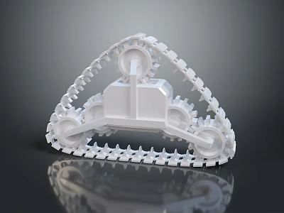 Hardware Tools Mechanical Structure With White Metal Gears And Chain Components 3d model