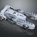 Futuristic White Sci Fi Vehicle With Advanced Mechanical Structure And Components 3d model