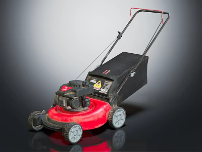 Red And Black Agricultural Lawn Mower With Durable Body And Wheels 3d model