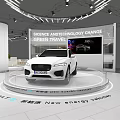 NOVAT Green Energy Auto Show Exhibition Booth With Curved Roof Lighting And White Car