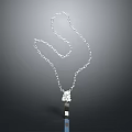 Stylish Silver Chain Necklace With Crystal Pendant Fashion Accessory For Women