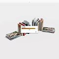 Colorful Books And Magazines Stacked With Various Cover Designs On White Background