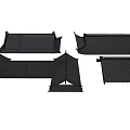 Traditional Chinese Architecture Roof Components With Curved Eaves And Tile Structures 3d model