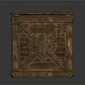 Rustic Vintage Wooden Storage Crate With Metal Cross Straps And Handles