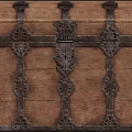 Vintage Wooden Trunk With Ornate Metal Hardware And Classic Design Details