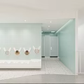 Bright Kindergarten Classroom Featuring Wooden Tables Chairs TV And Round Windows