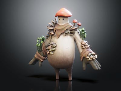 Modern Game Character Mushroom Elf Cartoon Elf Image Cartoon Animal Virtual Character 3d model