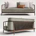 New Chinese-style double sofa 3d model
