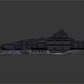 Futuristic Sci Fi Spaceship With Blue Hull Orange Accents And Detailed Armored Design
