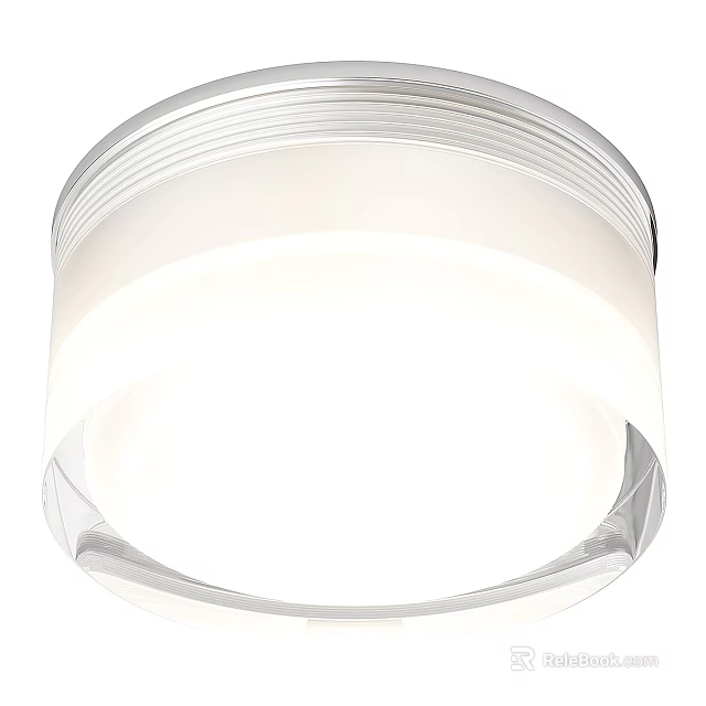 Modern White Ceiling Light With Clear Glass Shade For Interior Decor 3d model