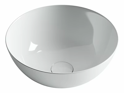 Modern White Round Ceramic Wash Basin for Bathroom Vanity Top 3d model