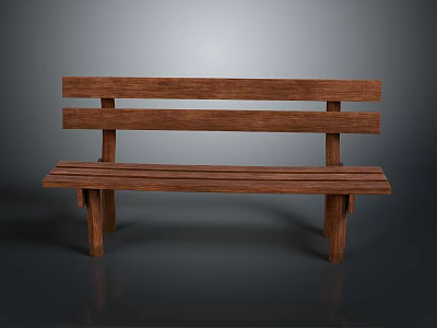 Architectural Wooden Bench Structure With Natural Wood For Outdoor Garden Seating Areas 3d model