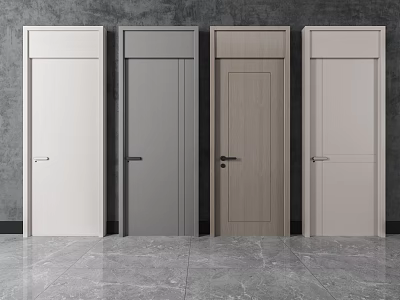 Hinged Doors in Various Colors and Styles for Modern Home Interior Design 3d model