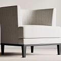 Middle Style Single Sofa 3d model