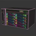 Black High Capacity Network Storage Server With Multiple Drive Bays And Front Panel