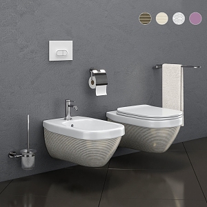 Toilet wash basin combination bathroom toilet smart toilet household towel rack simple 3d model