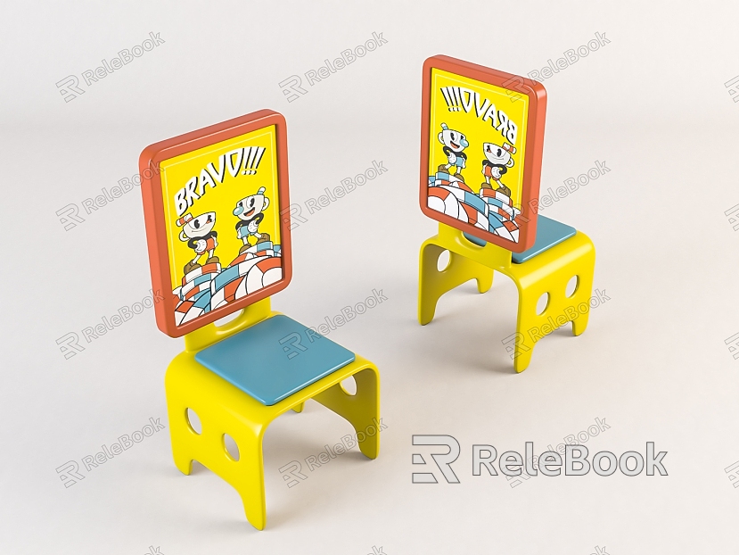 Modern children's chair geometric chair model