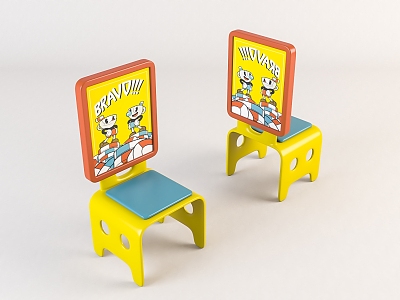 Modern children's chair geometric chair model