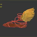 Orange Fashion Sandals With Eye Catching Wing Design And Stylish Straps