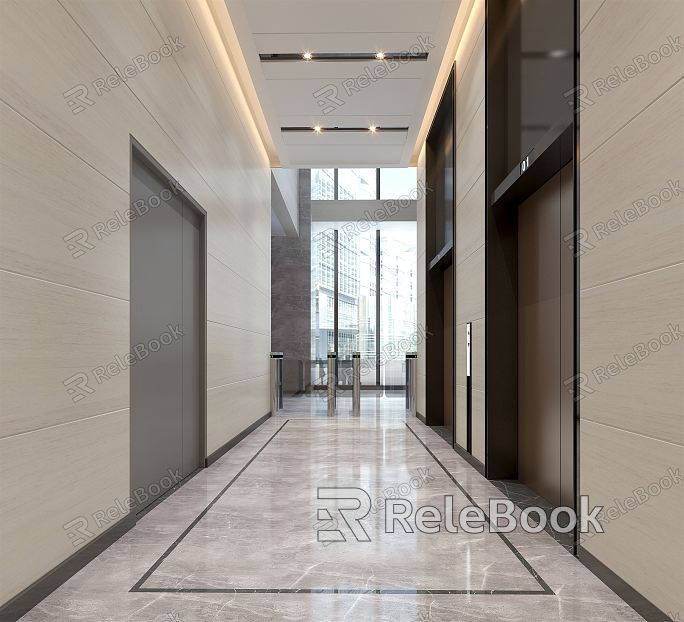 Modern Elevator Hall Office Elevator Away Hall Gate Machine Elevator model