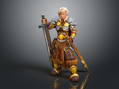 Modern game character warrior samurai soldier guard 3d model