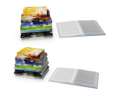 Modern Books Books Books 3d model