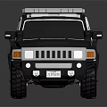 Military Police Off Road Vehicle With Black And White Exterior And Roof Equipment