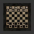Classic Chess Set With Black And White Pieces On Checkered Chessboard