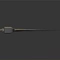 Industrial Cutting Tool With Long Metal Handle Sharp Curved Blade And Pointed Tip