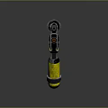 Futuristic Sci Fi Weapon Design With Yellow Cylindrical Parts Black Body And Radioactive Symbol