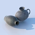 Textured Rustic Ceramic Vessels with Matte Finish for Home Decor 3d model