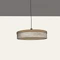 Modern Round Pendant Light With Metallic Frame And Gray Shade Warm Yellow Illumination