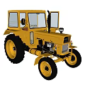 Beige Tractor As Functional Farm Vehicle With Cab And Large Wheels