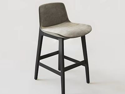 Modern Leisure Chair with Gray Upholstered Seat Backrest and Black Wooden Crossed Legs Design 3d model