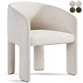 Modern Beige Leisure Chair with Bouclé Fabric Armrests and Square Legs
