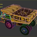 Yellow Rusty Mining Dump Truck With Large Tires And Open Bed 3d model