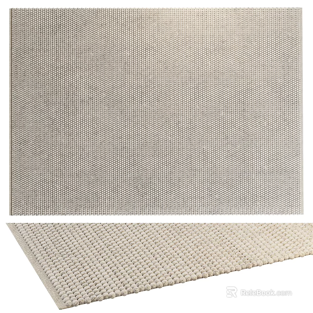 Square Rug With Neutral Woven Texture For Modern Home Decor Accent 3d model 