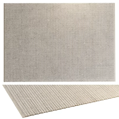Square Rug With Neutral Woven Texture For Modern Home Decor Accent 3d model