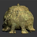 Traditional Vintage Bronze Decorative Furniture With Intricate Carvings Lid And Handle